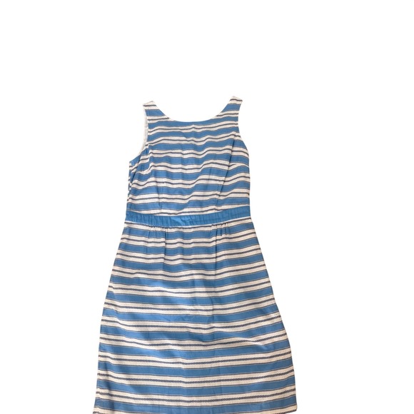 Boden Dresses & Skirts - Boden Blue White Striped Eyelet Cotton Sleeveless Sheath Dress Womens US 8R